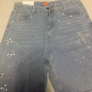 Embellished Blue Jeans